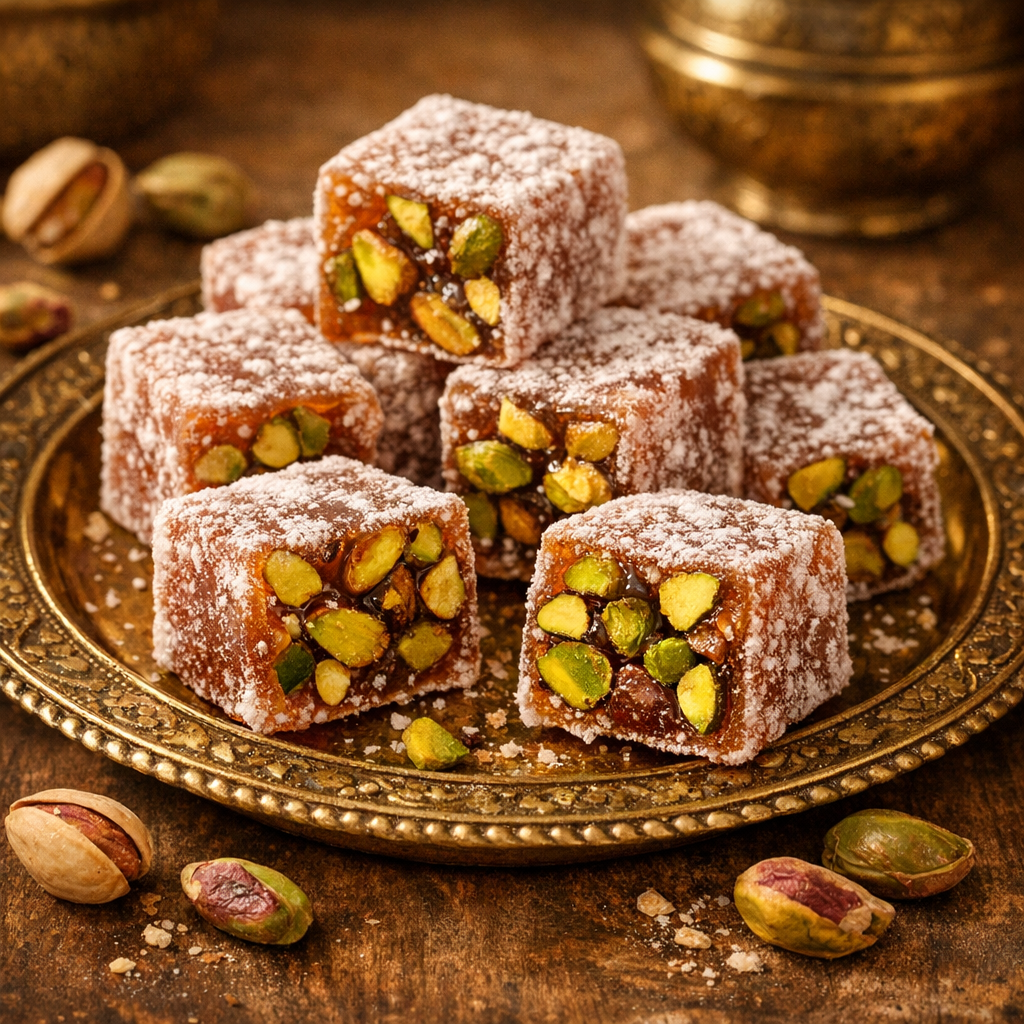 Çift Kavrulmuş Fıstıklı Lokum