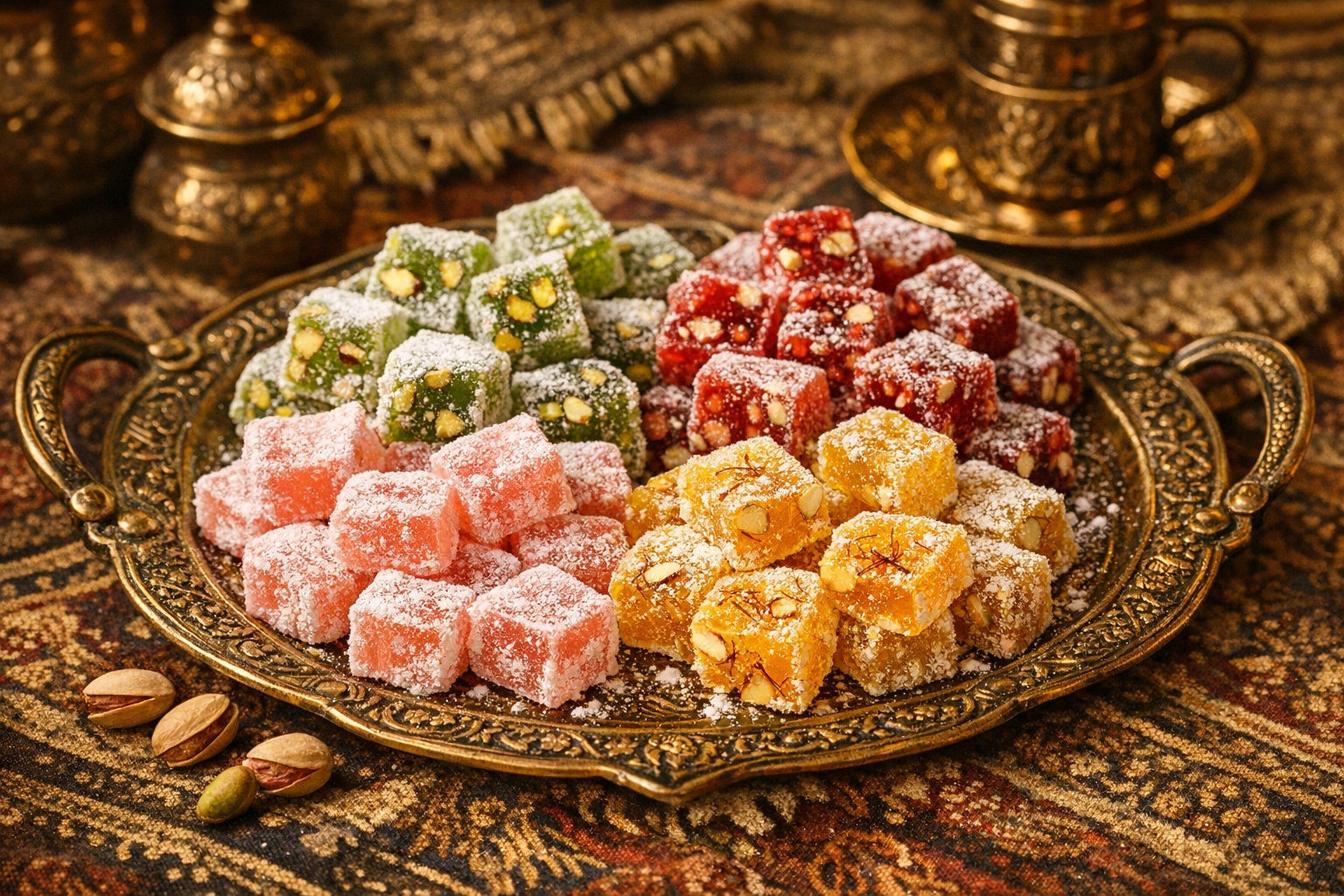 Geleneksel Türk lokumu tabağı